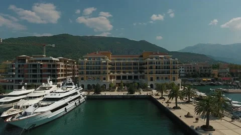 Top View of Tivat city in Montenegro, 4k Stock Footage