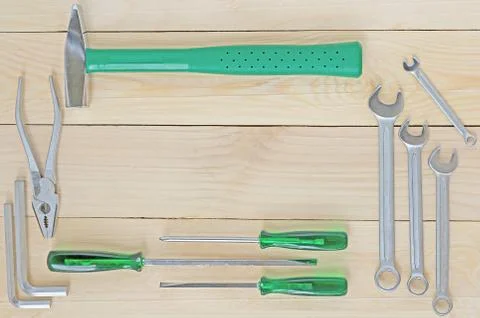 Top View Tool Set Stock Photos
