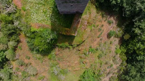 Top View Of Torre de Doncos - Medieval Fortress Tower Stock Footage 341247406