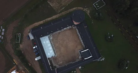 Top view of the tower of the castle and forest. Stock Footage 123903081