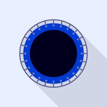 Top view trampoline icon, flat style 스톡 일러스트