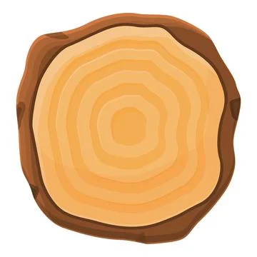Top view tree trunk icon, cartoon style Stock Illustration