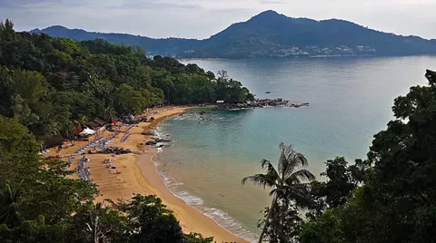 Top view of the tropical bay in the evening Video stock 33203209