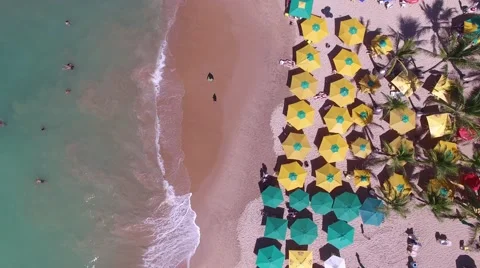 Top View of a Tropical Beach Stock Footage 62810505