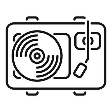 Top view turntable playing vinyl record icon Stock Illustration