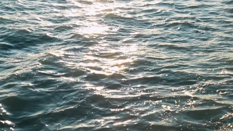 Top view of turquoise Sea surface. The texture of sea water. Transparent Video stock 145977844