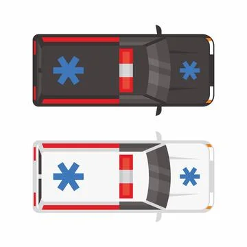 Top view Two ambulance Stock Illustration