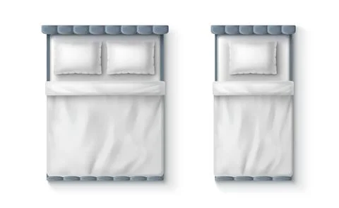 Top view of two beds Stock Illustration