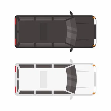 Top view Two car Stock Illustration