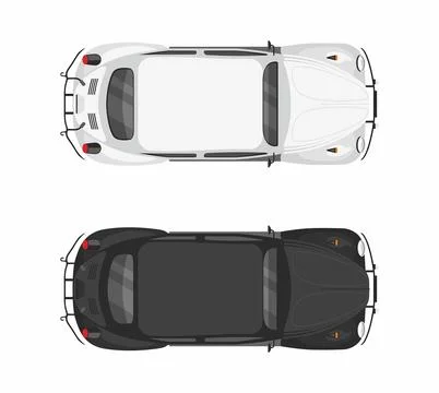 Top view Two cars Stock Illustration
