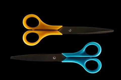 Top view two closed scissors Stock Photos