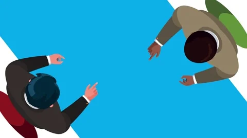 Top view of two diverse businessmen having a professional meeting sitting a.. Stock-Footage 338428535