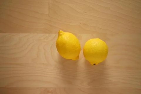 Top view of two lemons on the table Stock Photos