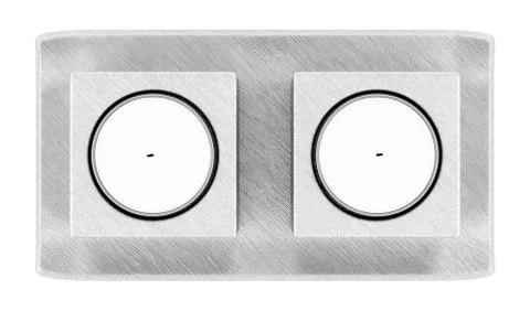 Top view of two metallic candlesticks with candles isolated on white backgrou Stock Illustration