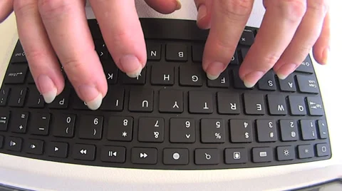 Top View Typing On Keyboard Stock Footage 35893227
