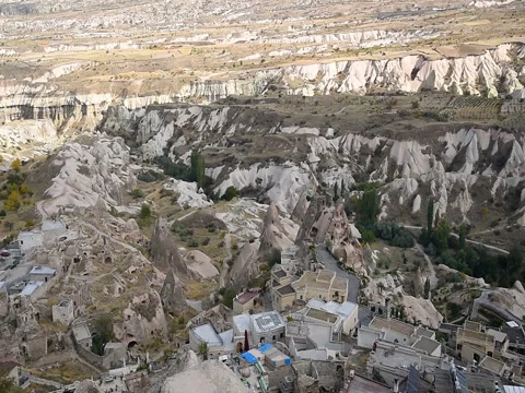 Top view from Uchisar castle. Cappadocia. Turkey Stock Footage 82255145