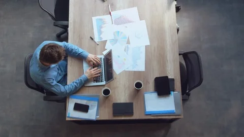 Top view upset businessman Stock Footage 117423876