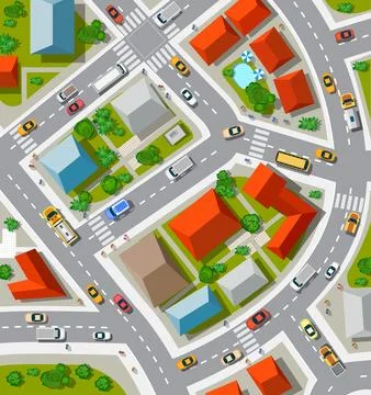 Top view of the  Urban Illustrazione stock