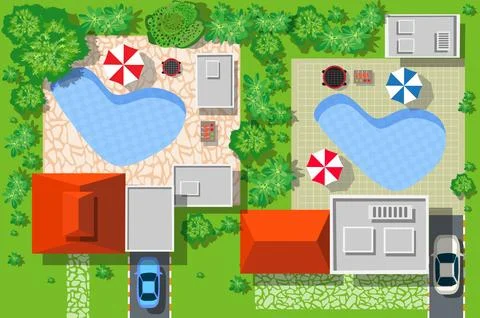 Top view of urban Stock Illustration
