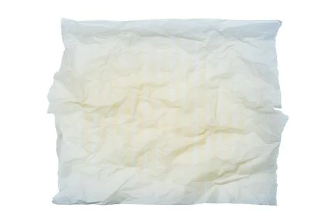 Top view used baking paper, isolated white background Stock Photos