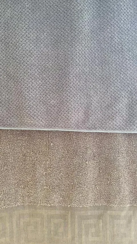 Top View of Various Carpet and Rug Samples with Different Textures and Patterns Stock Footage 340898245