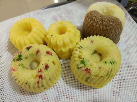Top view of various streamed buns without topping Stock Photos