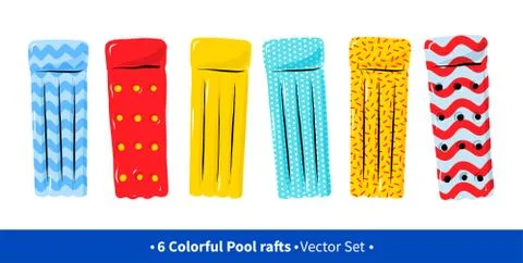 Top view vector collection of pool rafts Stock Illustration