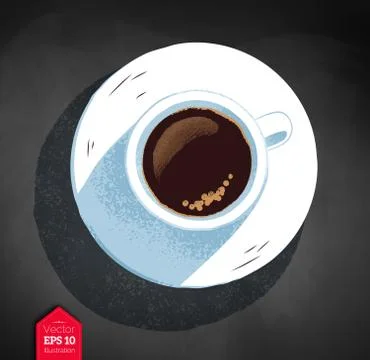 Top view vector illustration of coffee cup Stock Illustration