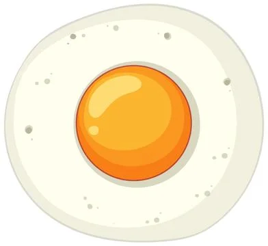 Top View Vector Illustration of Fried Egg with Yolk Stock Illustration