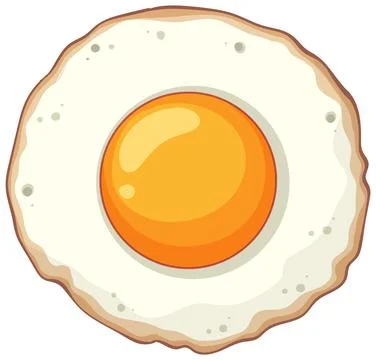 Top View Vector Illustration of Fried Egg with Yolk Stock Illustration