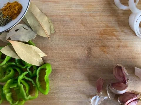 Top View Of Vegetables With Copyspace. Stock Photos