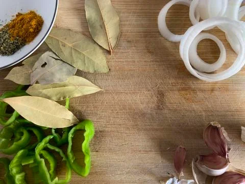 Top View Of Vegetables With Copyspace. Stock Photos