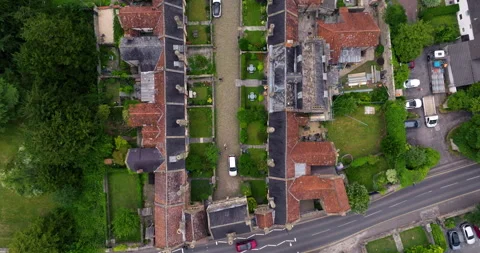 Top View Of The Vicars' Close Dead End Street In Wells, Somerset, England Stock Footage 322888968