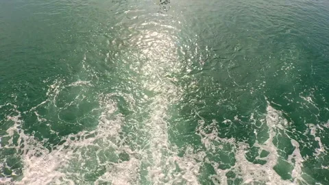 Top view video of sewage spilled into the sea. Outdoor, no people. Stock Footage 252684887