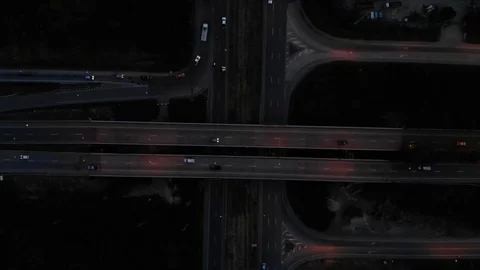 Top view video Traffic at twilight 스톡 동영상 106514956