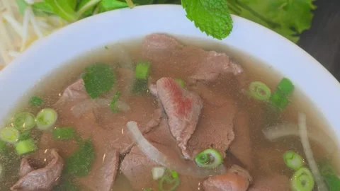 Top View Vietnamese Pho Video stock 309285102