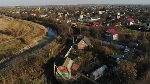 Top view of the village. Stock Footage 124592072