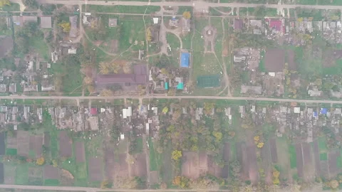 Top view of the village Stock Footage 153025561
