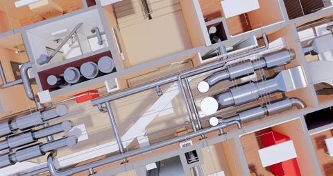 Top view visualization of office space on the floor in a business center 库存影片 119450015
