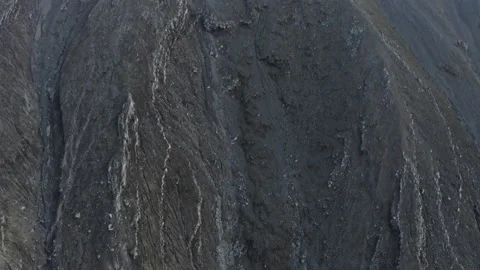 Top view of a vulcanic landscape: rough and steep mountain landscape Video stock 169901725