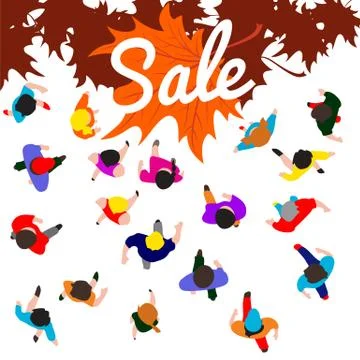 Top view walking people vector illustration Stock-Illustration