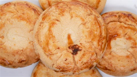 Top view walnut cookies rotating Stock Footage 104485299