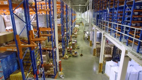 A top view on a warehouse building with ... | Stock Video | Pond5
