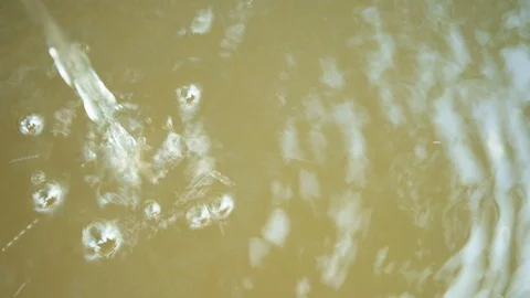 Top view of water falling to the river and make lot of small pattern wave Stock Footage 101143313