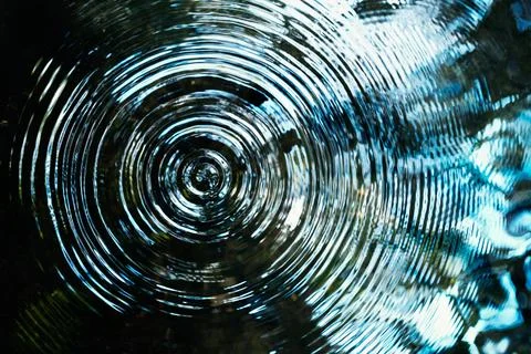 Top view water ring circle reflections in pond Stock Photos
