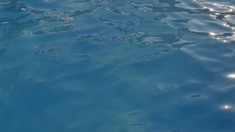 Top view of the water in the swimming pool. Abstract blue background Stock Footage 82221132