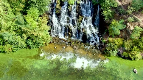 Top view of the waterfall Stock Footage 140743680