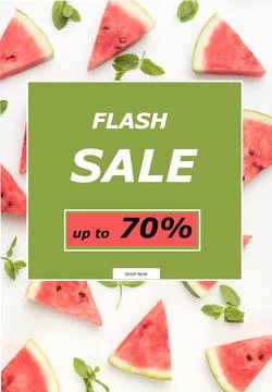 Top view watermelon slices mint Stock Photos