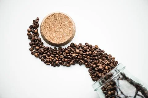 Top view wave coffee beans Stock Photos