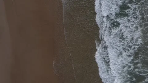 Top View Wave Washing On Beach Stock Footage 261547122
